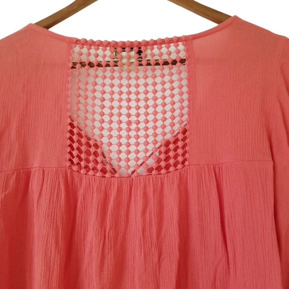 One World Tops Tunic ¾ Sleeve, color Fuchsia - Size: M - Picture 4 of 4